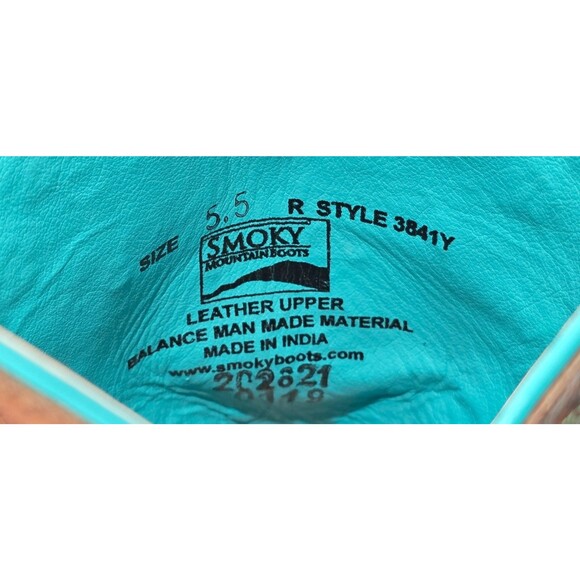 Smoky Mountain Girls Floralie Western Boots Brown Embroidered Square Toe 5.5 - Picture 4 of 15